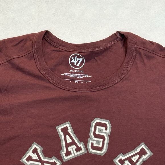 New ‘47 Texas A&M Aggies Mens Long Sleeve Game Day Shirt Mulberry Maroon Sz XXL - Picture 2 of 9